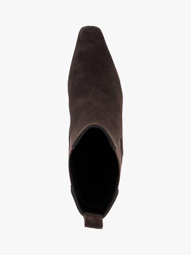Odele Wide Fit замшевые туфли-лодочки на низком каблуке с острым носом Dune London, Brown — фото 3