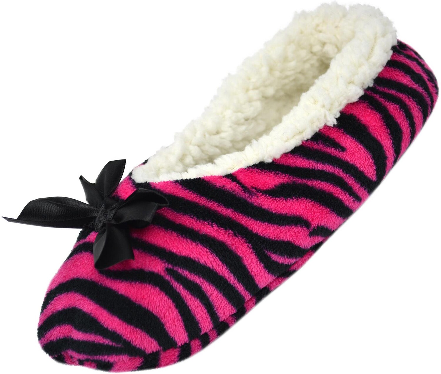 Тапочки normani Damen Slipper mit Schleife, цвет Zebra/Pink