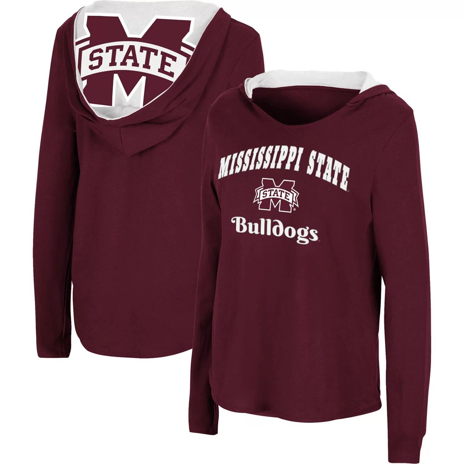 

Женская толстовка с капюшоном Catalina Maroon Mississippi State Bulldogs и футболка с длинными рукавами Colosseum