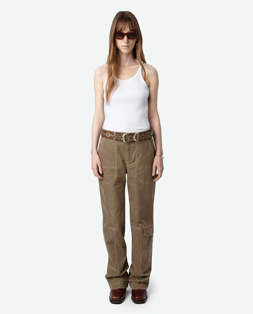

Женские вельветовые брюки широкого кроя Pepper Zadig & Voltaire, коричневый