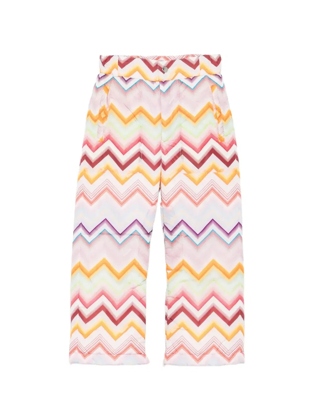Брюки с зигзагообразным принтом Missoni Kids, розовый