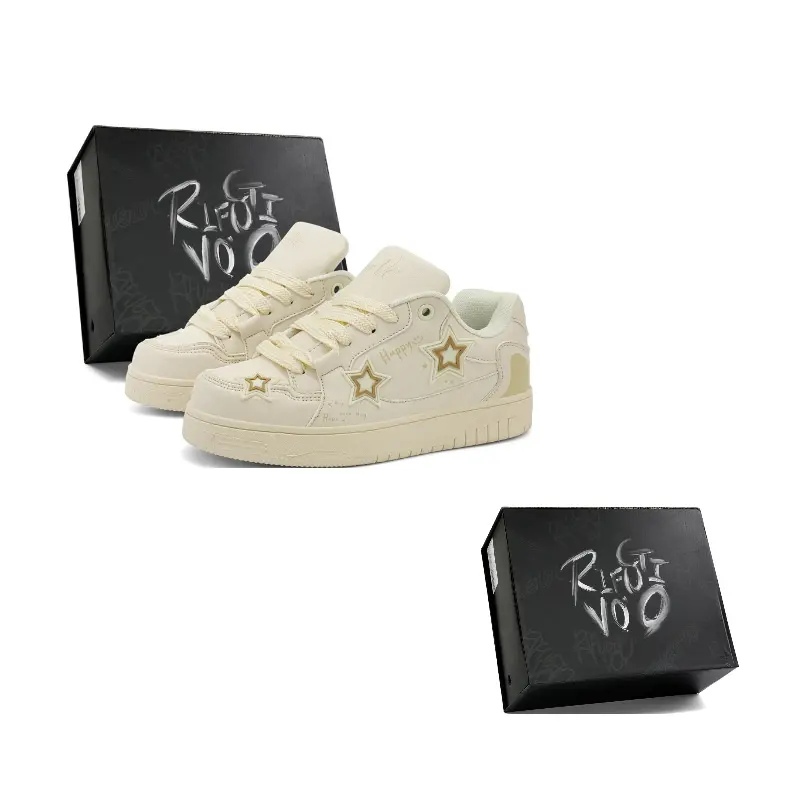 

RIFUGIO VO' Антискользящие износостойкие низкие скейтерские кроссовки унисекс Box - Latte White, цвет Latte White