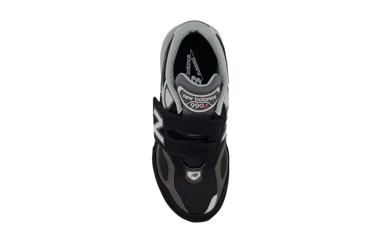 Детские кроссовки на липучках 990v6 New Balance черные — фото 4