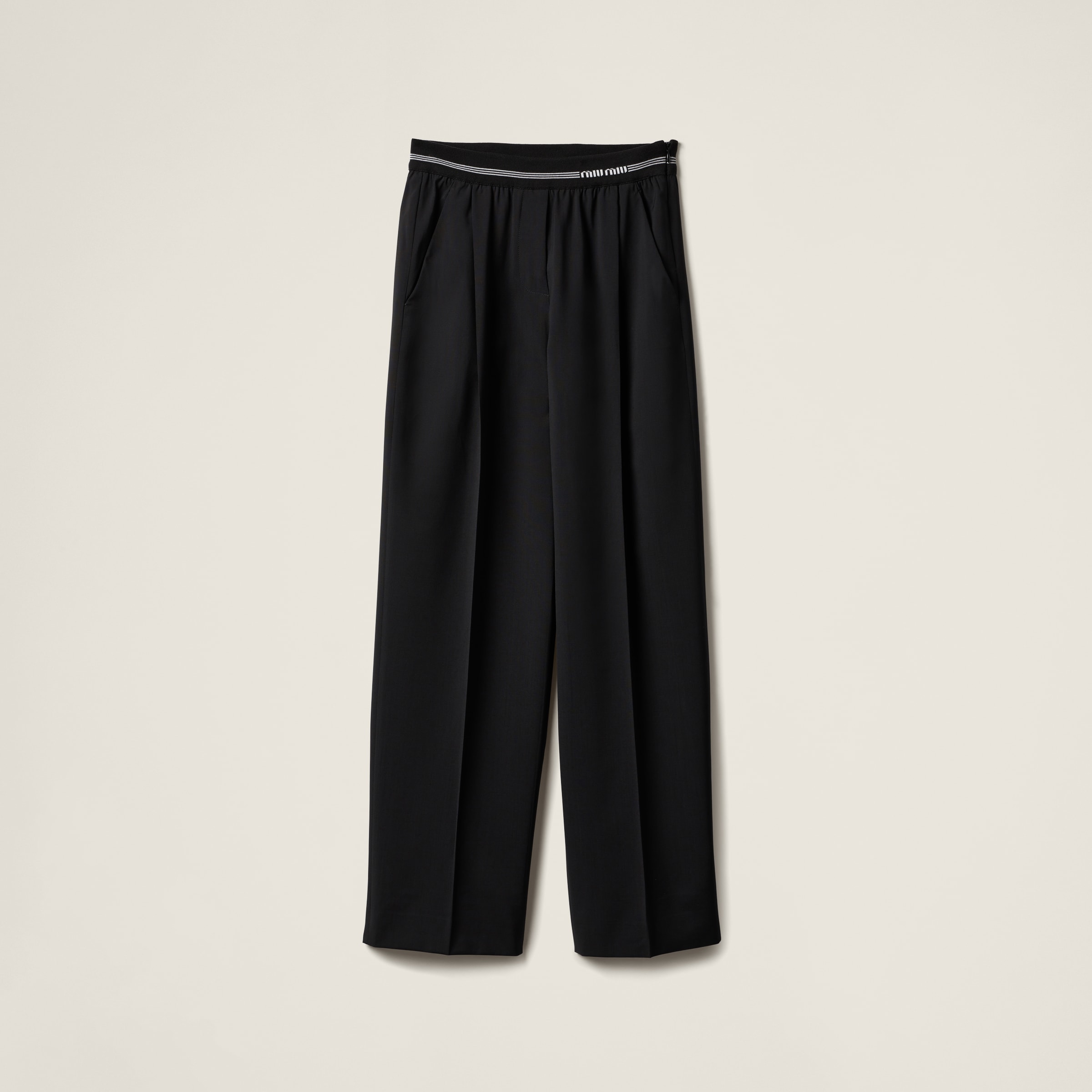 

Спортивные штаны из шерсти MIU MIU, черный