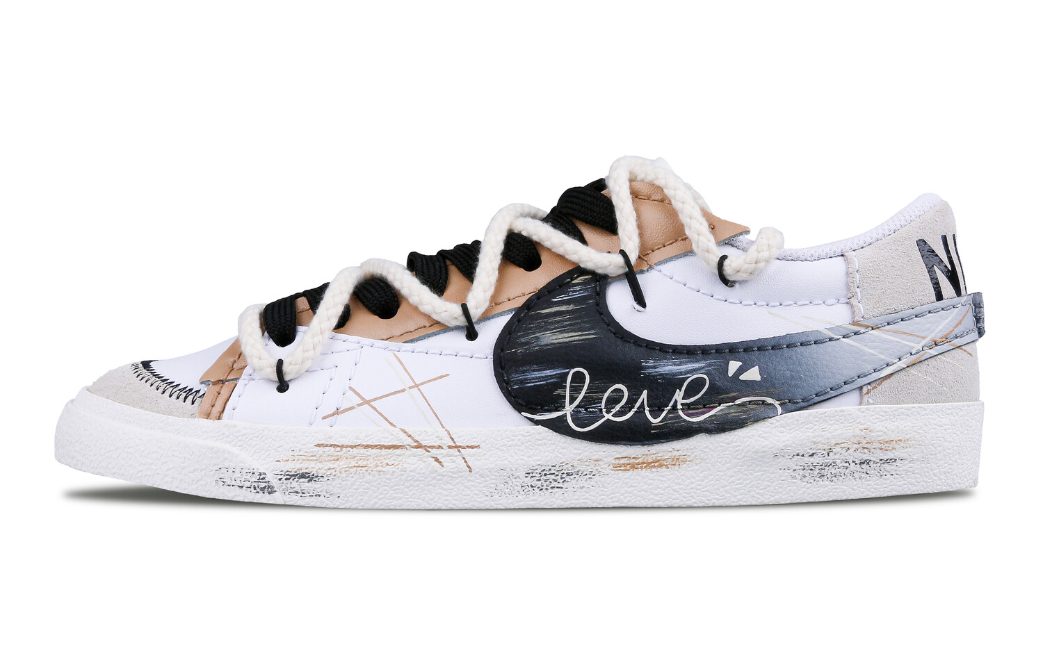 

Кроссовки Nike Blazer Skateboarding Shoes Men Low-top White, белый