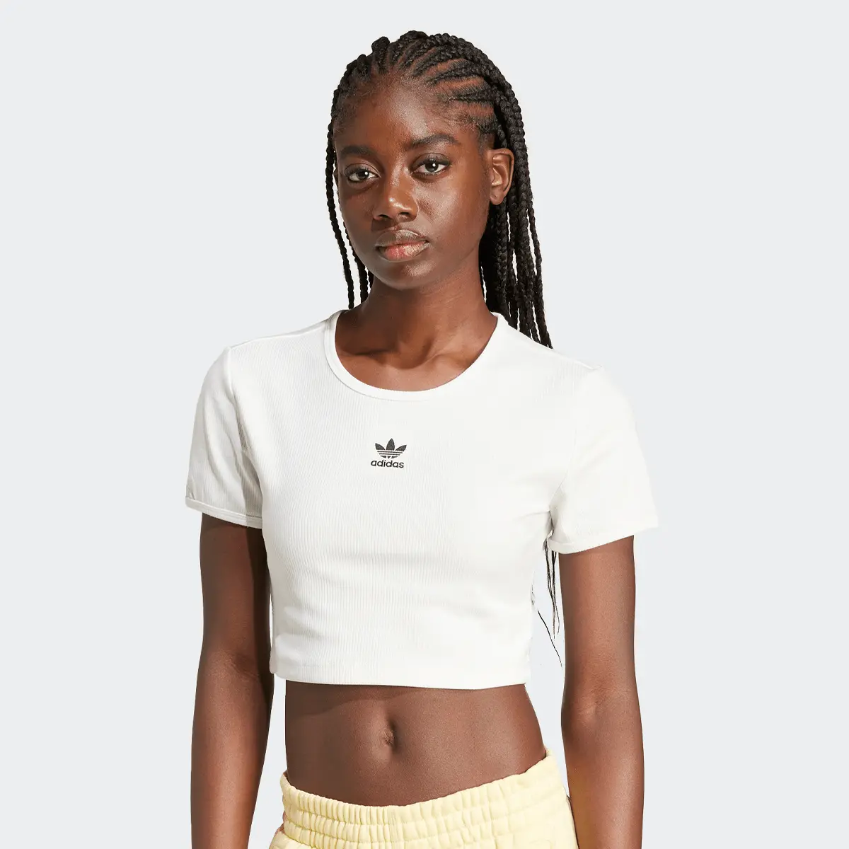 

Рубашка adidas Originals Essentials Ribbed Crop Shirt, белый