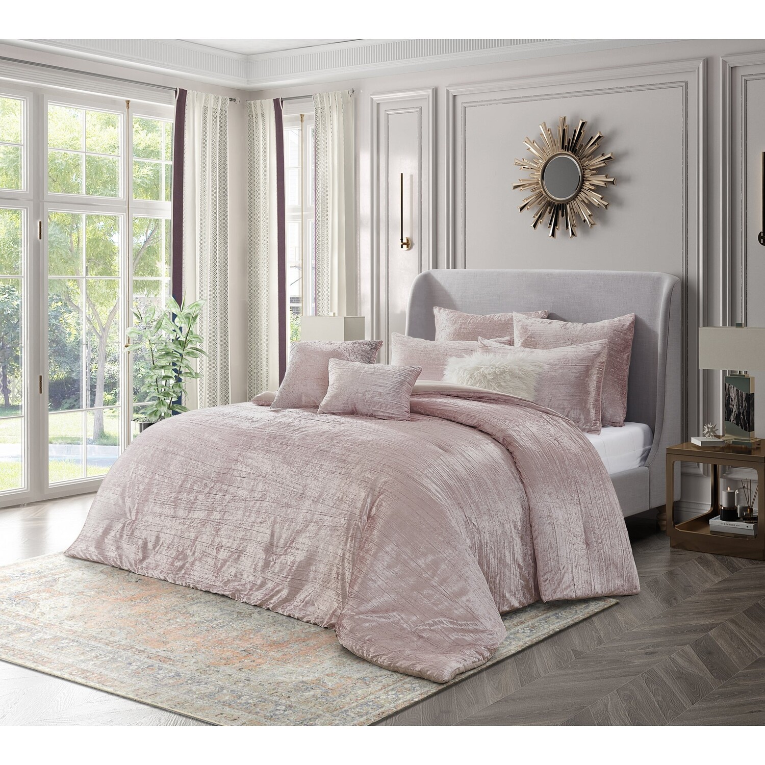 

Комплект бархатного одеяла Grace Living Tova с подушками, цвет Blush