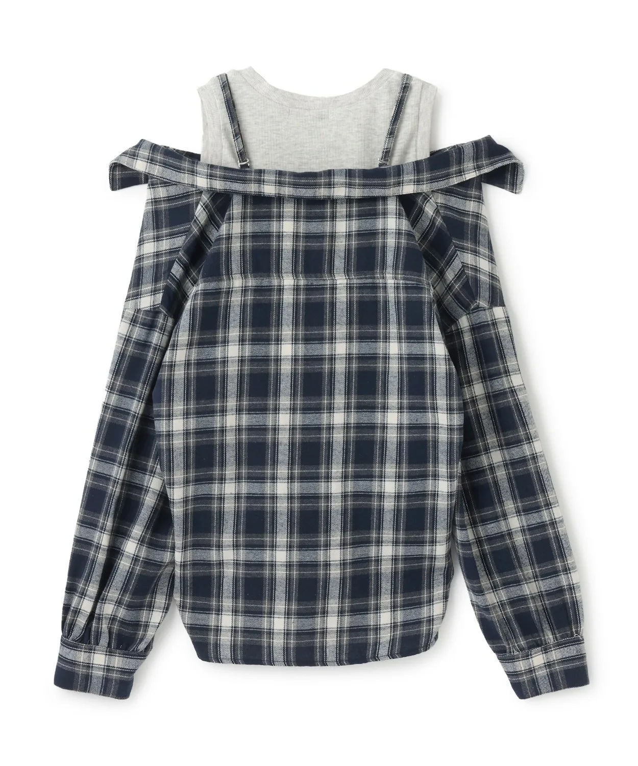 Комплект из двух рубашек в клетку с длинными рукавами Lovetoxic, Navy blue — фото 4