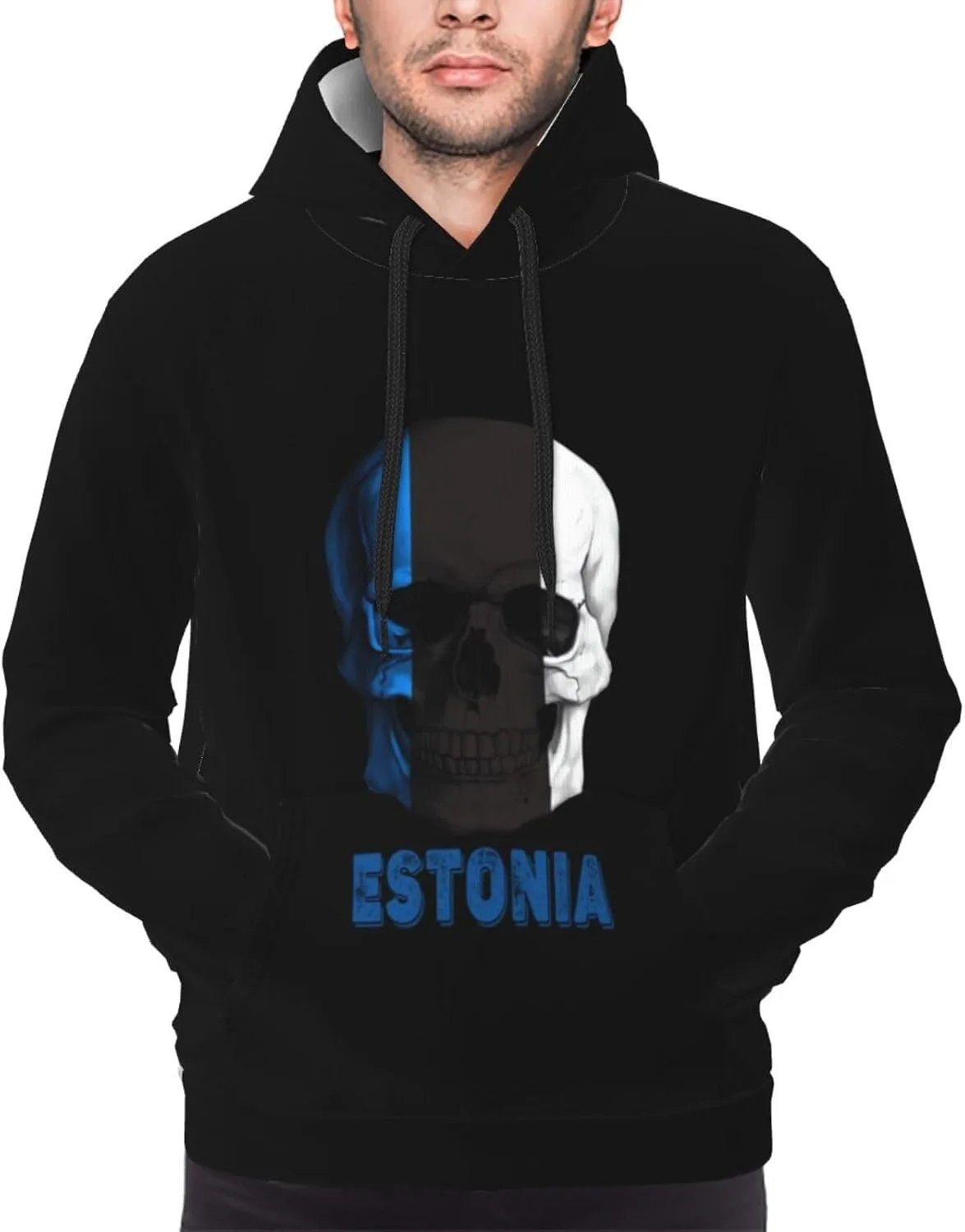 Толстовка с капюшоном Men's It's In My DNA Estonia, длинный рукав, карман, S-4X