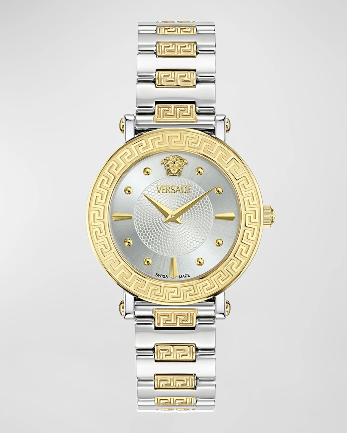 

Часы Greca Sphere, 35 мм, с ремешком-браслетом, сталь/золото Versace, цвет Silver Gold