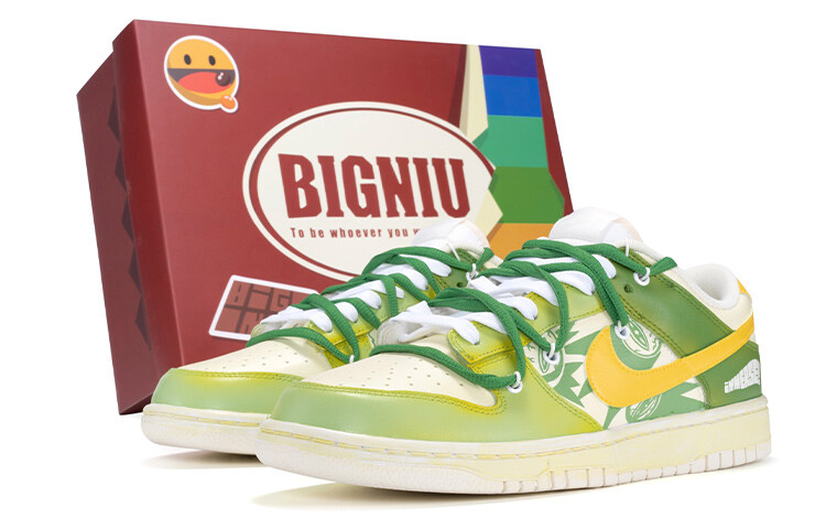 

Кроссовки Nike Dunk, зеленый/желтый