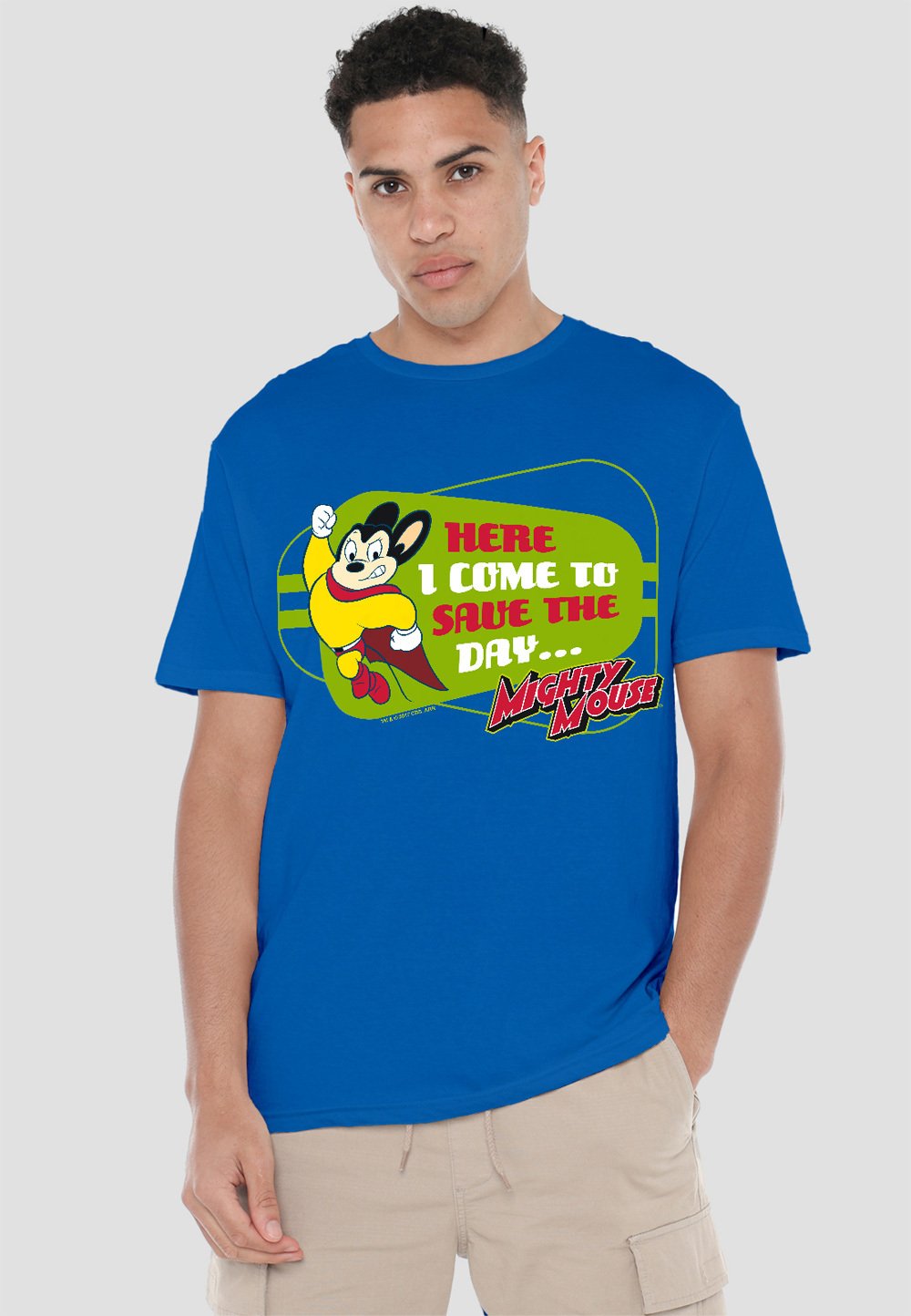 

Футболка с принтом MIGHTY MOUSE HERE I COME Cotton Soul, синий