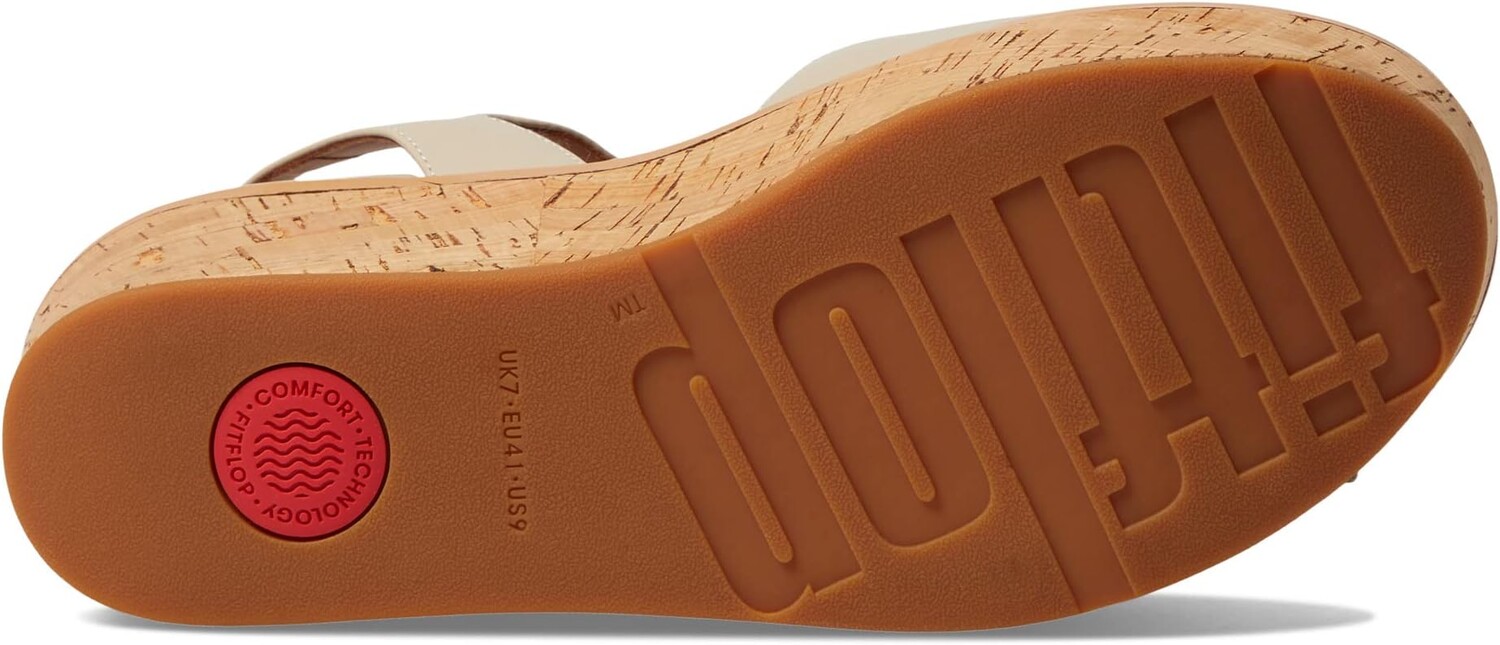 Туфли FitFlop Eloise Cork-Wrap Leather Back-Strap Wedge Sandals, цвет Stone Beige — фото 3
