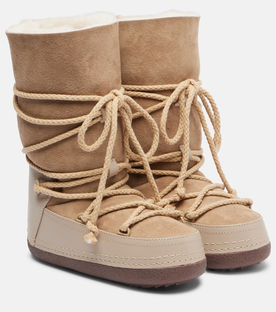 Классические замшевые зимние ботинки с овчиной Inuikii, Beige