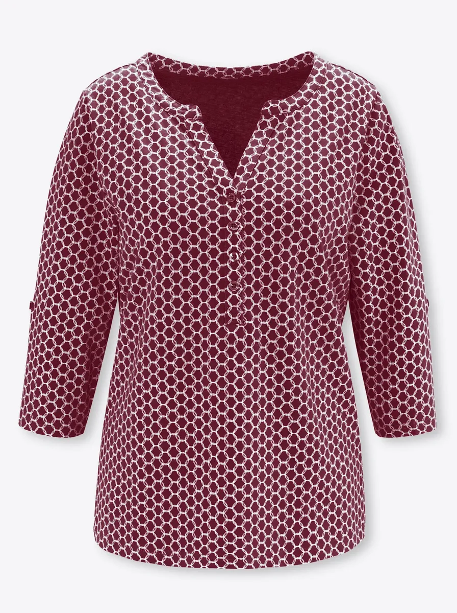 

Рубашка Classic Basics с рукавом 3/4 "Shirt", бордовый