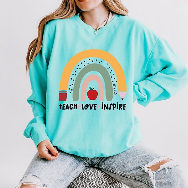 

Свитшот teach love inspire rainbow lightweight garment dyed Simply Sage Market, Chalky Mint, Зеленый, Свитшот teach love inspire rainbow lightweight garment dyed Simply Sage Market, Chalky Mint