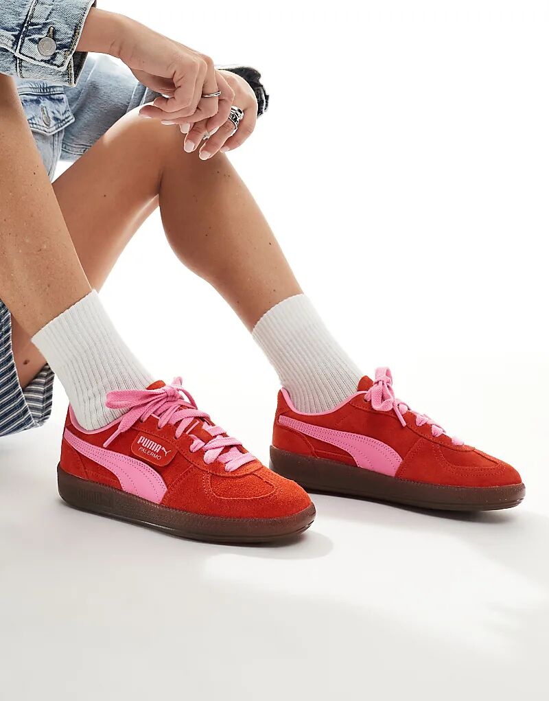 Кроссовки Puma Palermo красного и розового цветов