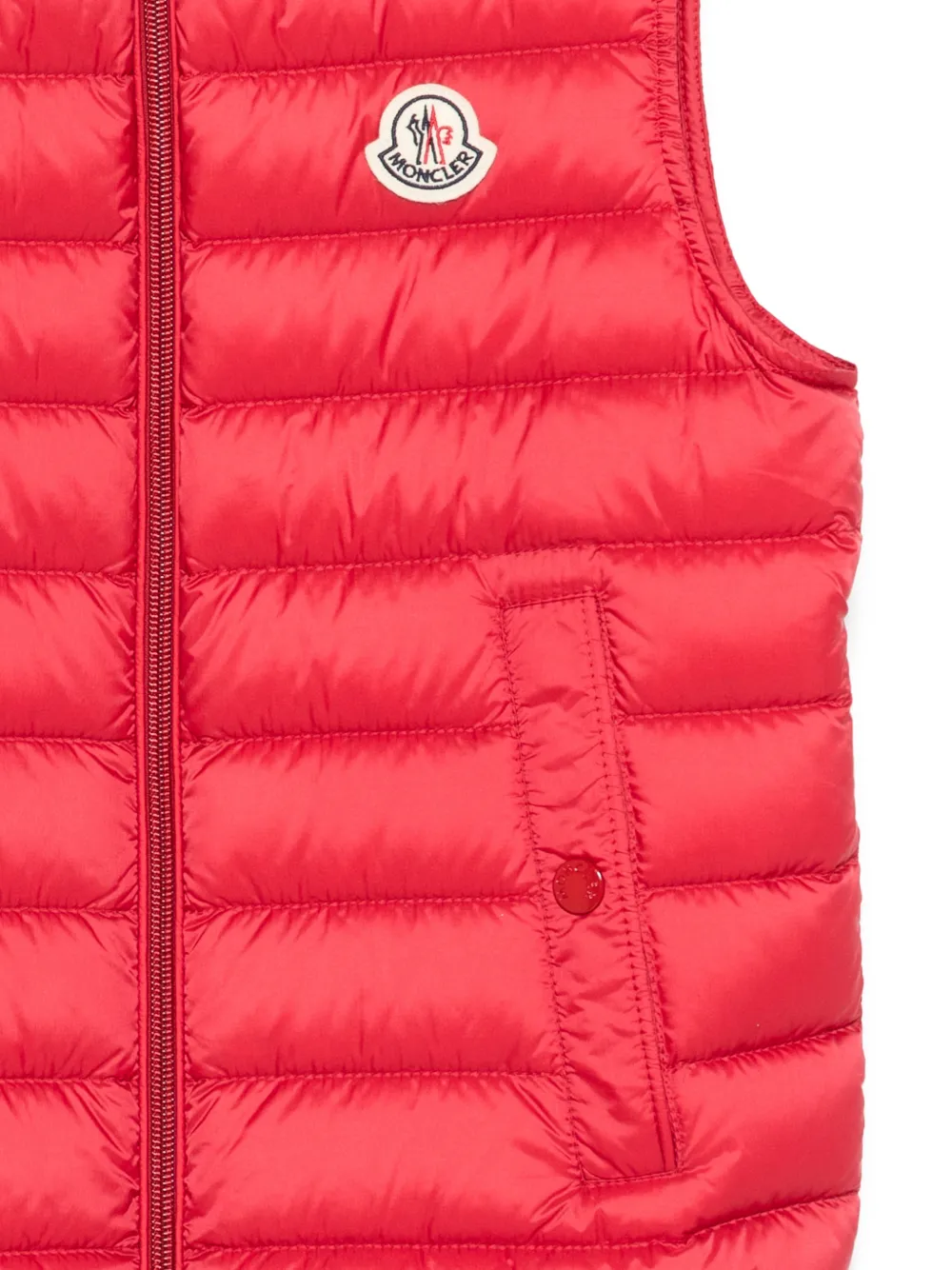 Удлиненный жилет с капюшоном Uzay Moncler Enfant, красный — фото 3