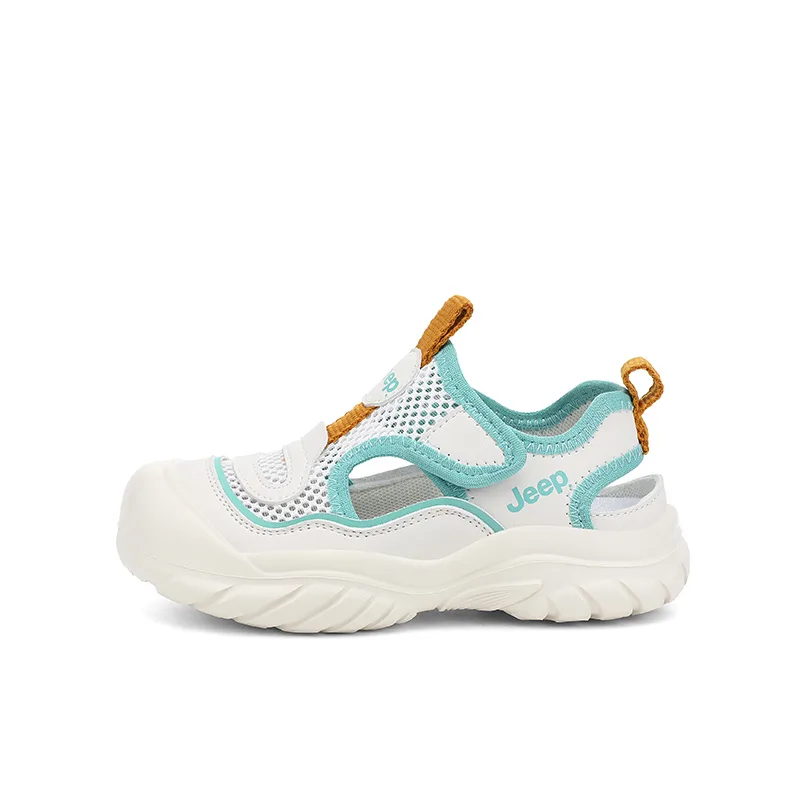 Детские сандалии на низком ходу из искусственной кожи Jeep, Sky Teal/Ivory White