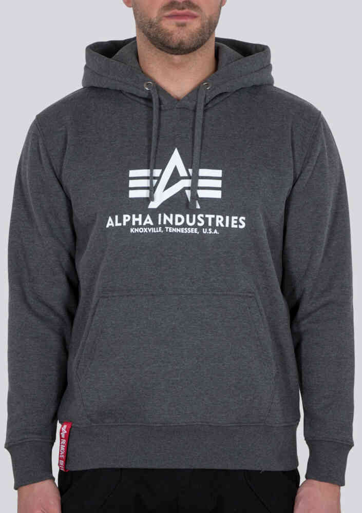 

Базовая толстовка с капюшоном Alpha Industries, меланжевый серый