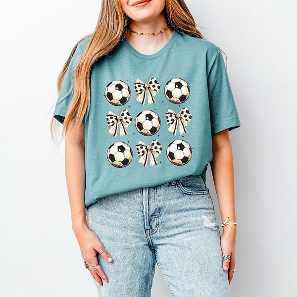 

Футболка с коротким рукавом и принтом в виде футбольных мячей Simply Sage Market, Ocean