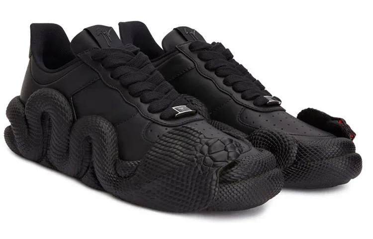 Кроссовки Giuseppe Zanotti Cobras 3D-detail низкие черные — фото 4