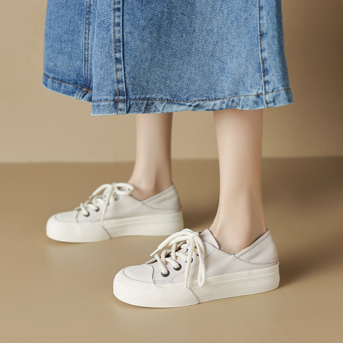 

Кеды, скейтборд обувь женская низкая Occaman, кремовый