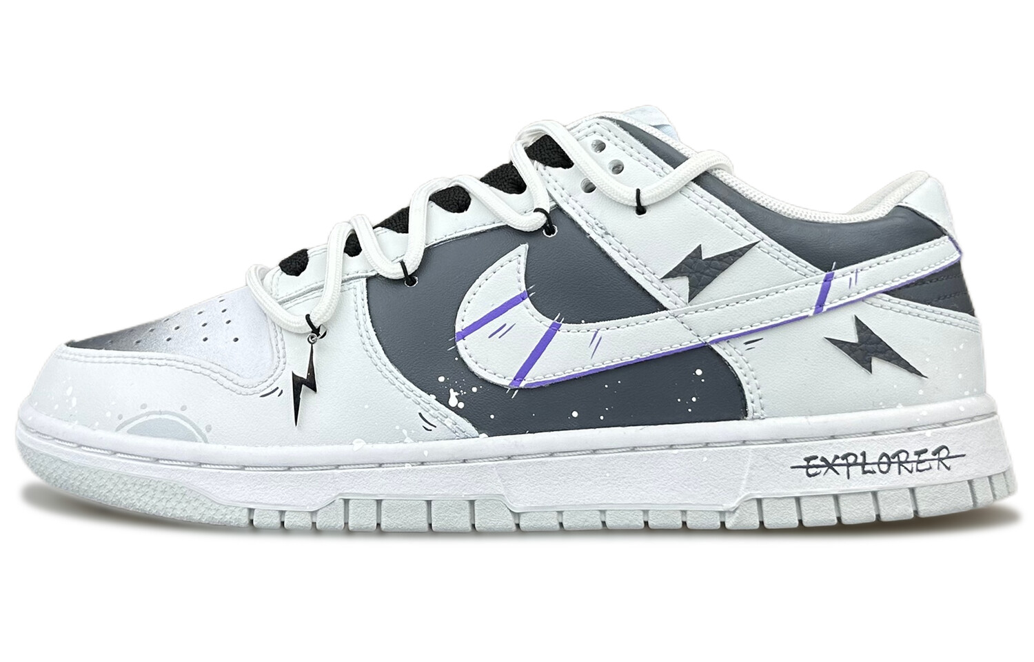 

Кроссовки Nike Dunk Skateboarding Shoes Women's Low-top White/black/gray, черный