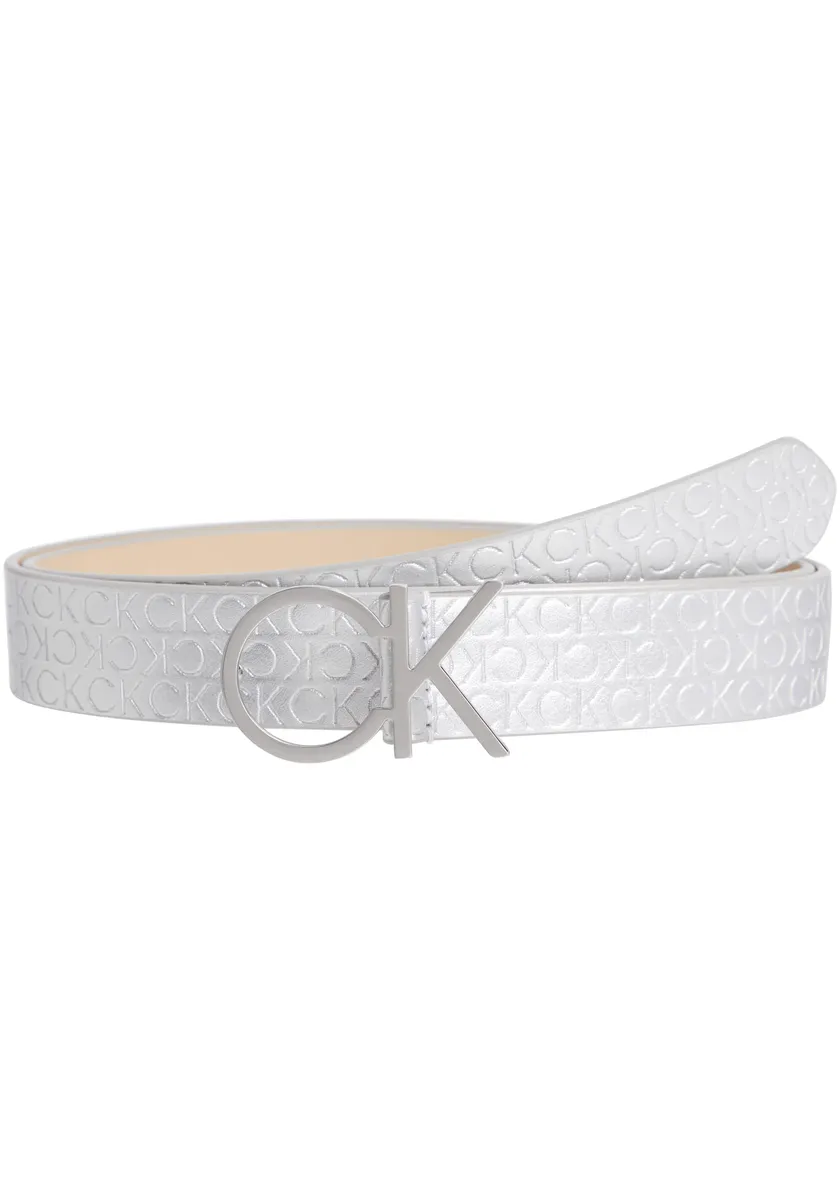 

Кожаный ремень Calvin Klein "RE-LOCK CK LOGO BELT 30MM_EMB", серебристый