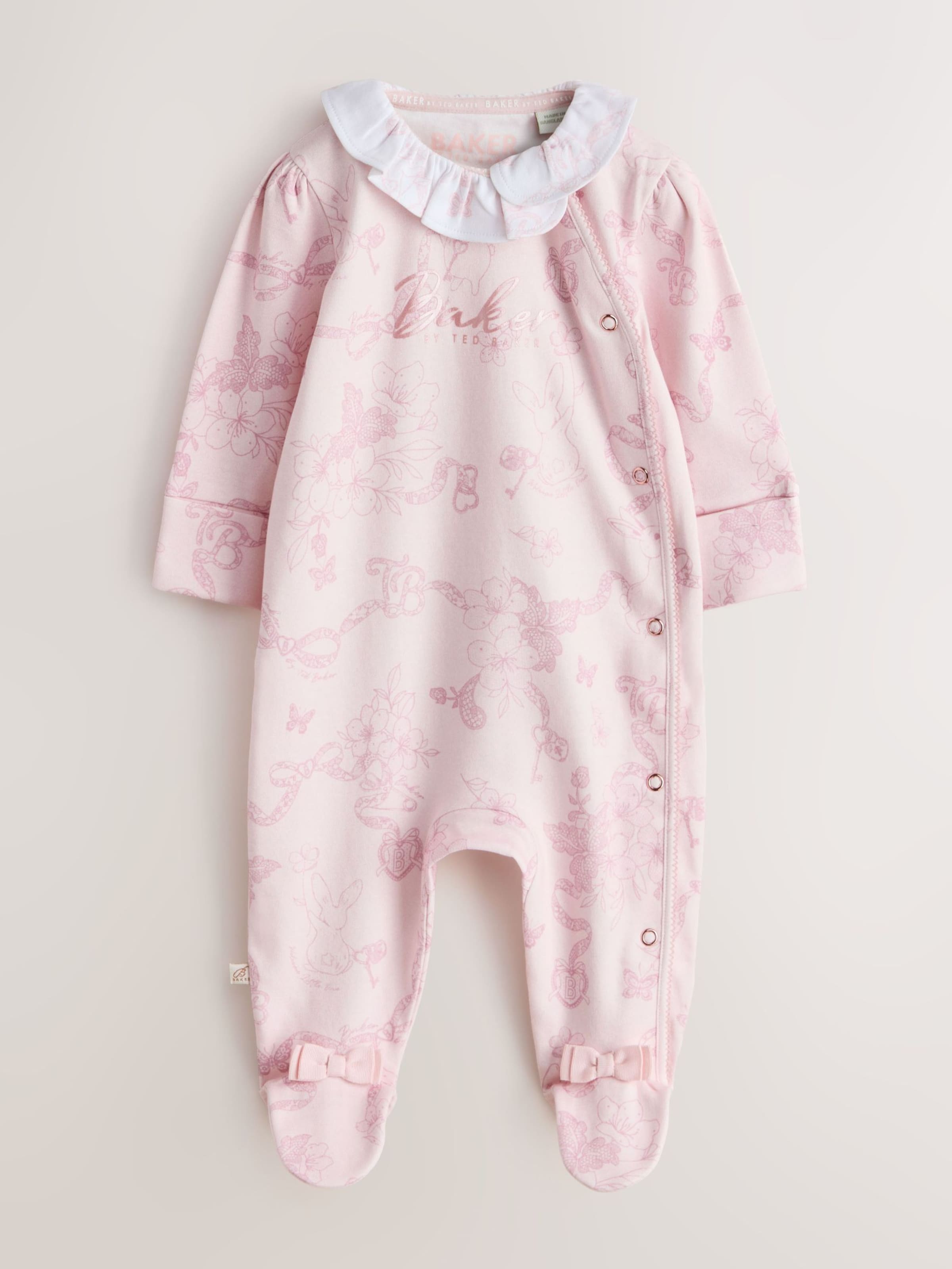 Baker by Ted Baker Пижама в цветах Rose, Pitaya, White — фото 4