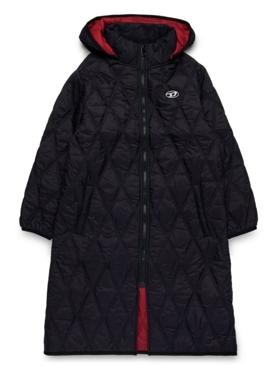 

Diesel Kids стеганое пальто с ромбовидной отделкой, черный