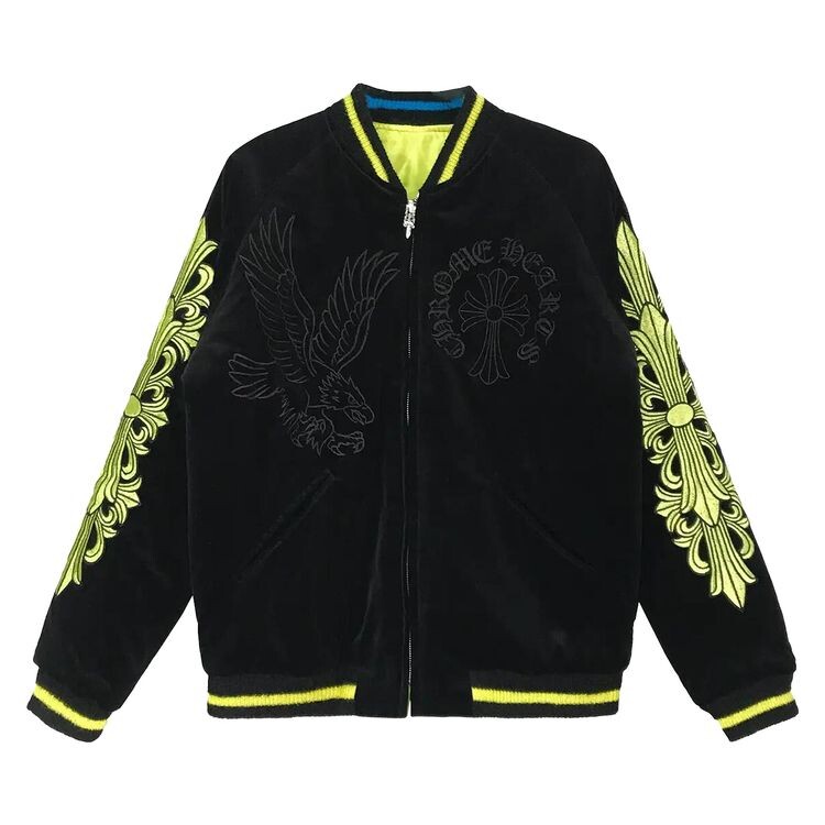 Куртка Chrome Hearts Matty Boy Flaming Youth Reversible Bomber Jacket Black/Yellow, разноцветный — фото 3