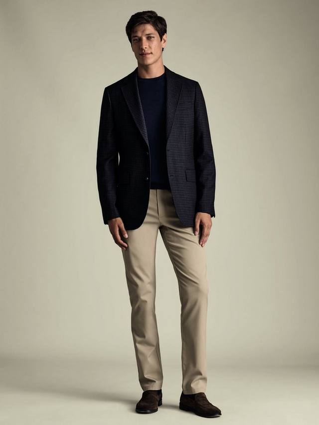 

Однобортная куртка из шерстяной смеси Charles Tyrwhitt, Ink Blue