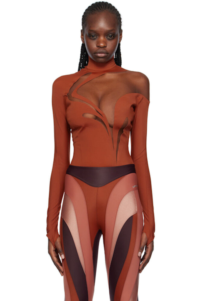 

Боди цвета загара Swirly Mugler