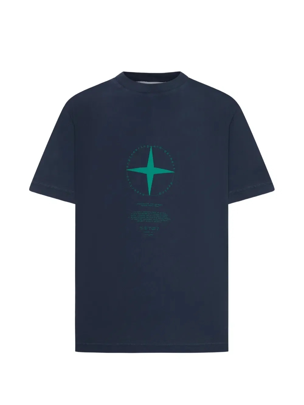 Футболка с круглым вырезом и графическим принтом Stone Island, синий