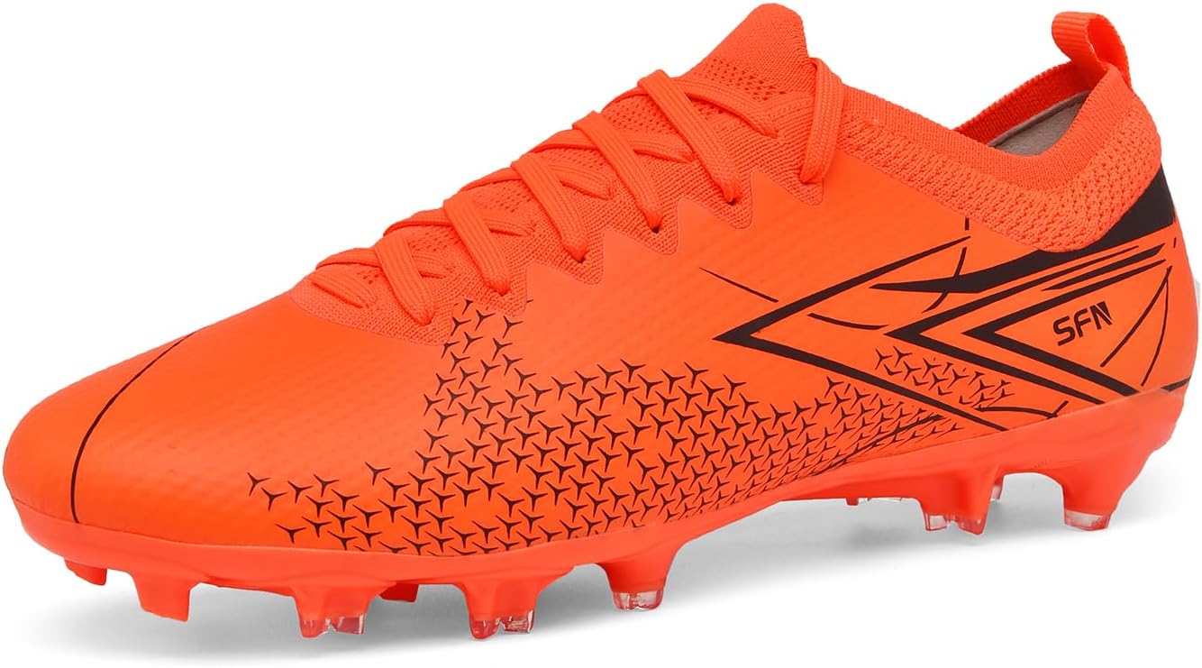 

Футбольные бутсы мужские AG/FG Профессиональные футбольные кроссовки Легкие дышащие спортивные кроссовки для молодежи и взрослых Supnumu, оранжевый