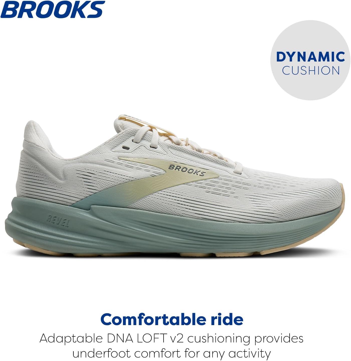 Мужские кроссовки Brooks Revel 8 для бега и ходьбы с нейтральной поддержкой, серый — фото 2