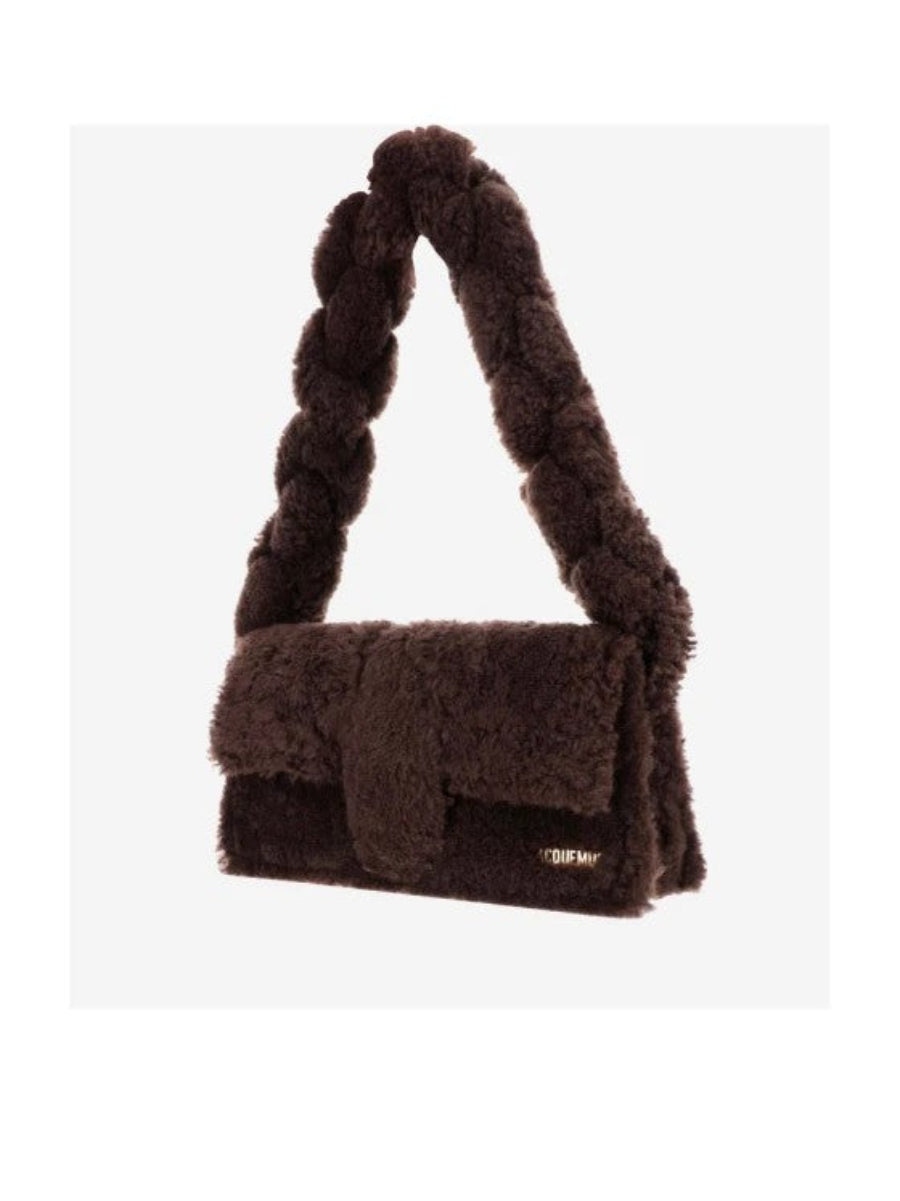 

Меховая сумка через плечо Jacquemus Le Bambidou, темно-коричневый цвет Jacquemus, коричневый