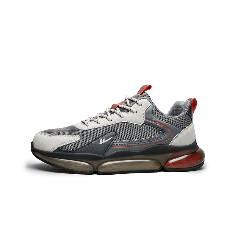 

Warrior Warrior Амортизирующие Легкие Дышащие Низкие Кроссовки с Воздушной Подушкой Повседневные Беговые для Мужчин, Серый Бежевый