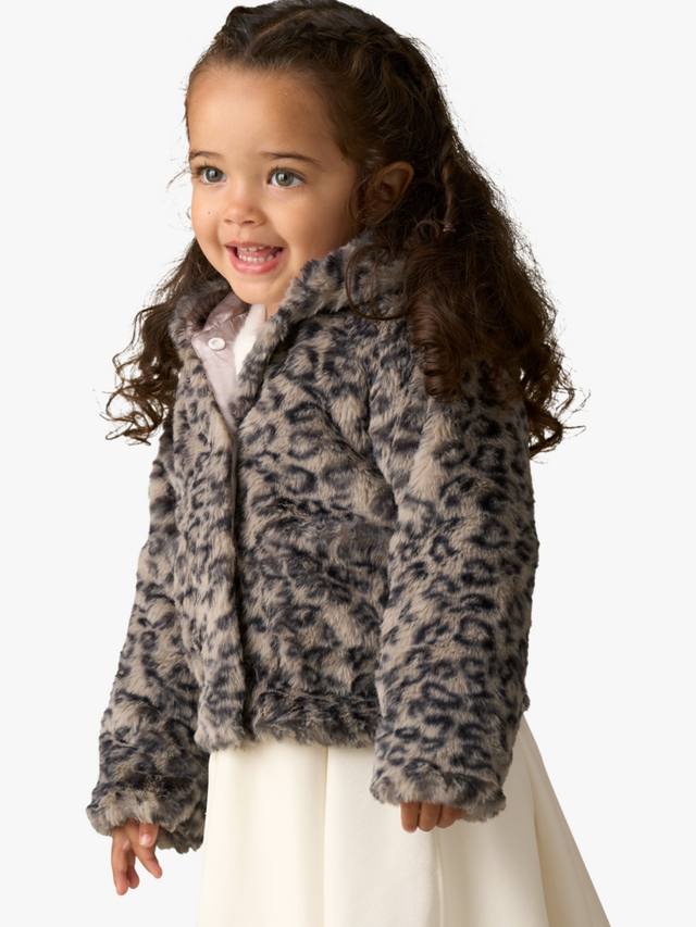

Детская куртка Lyla с капюшоном и леопардовым мехом Angel & Rocket, Natural