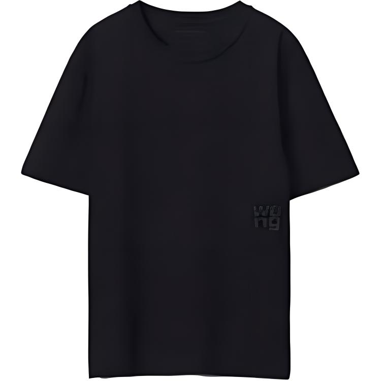 Футболка Alexander Wang из хлопка с тисненым логотипом Puff, черная — фото 2