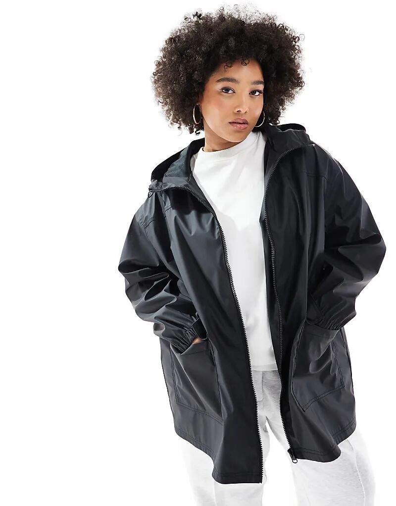 

Прорезиненный плащ-дождевик ASOS DESIGN Curve черного цвета Asos Curve, Черный, Прорезиненный плащ-дождевик ASOS DESIGN Curve черного цвета Asos Curve