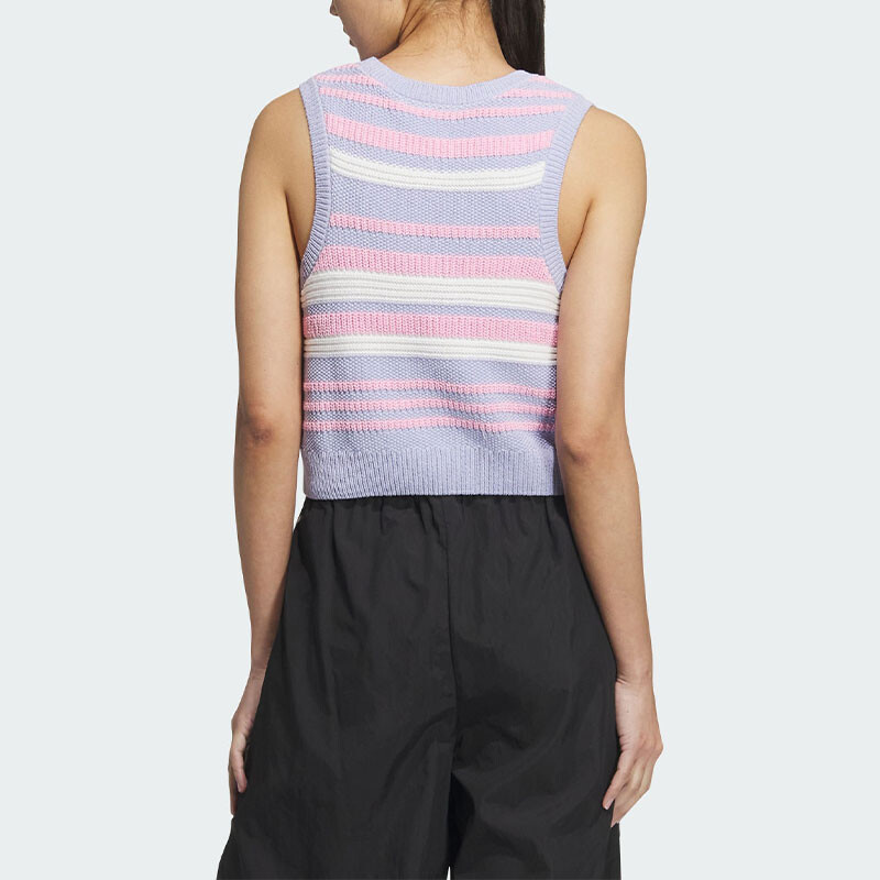 Жилетка Adidas Summer Knit Striped Tank Top, светло-фиолетовый — фото 3