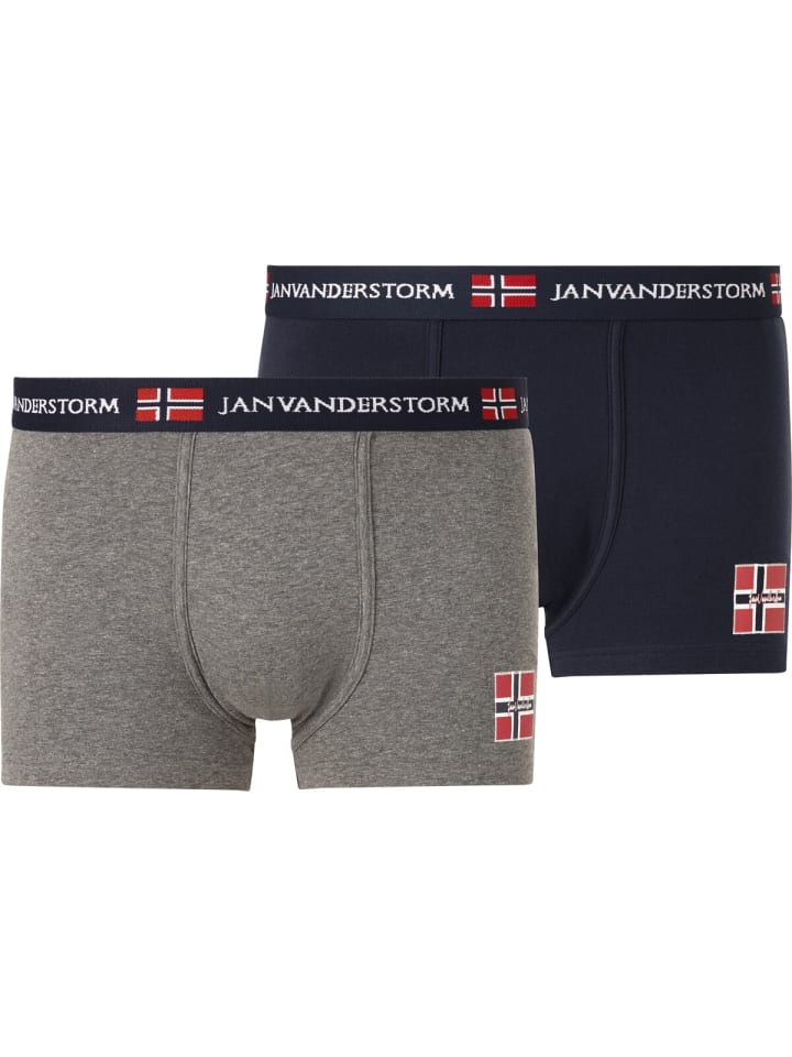 

Трусы Jan Vanderstorm 2er Pack Retropant TEM, цвет dunkelblau grau