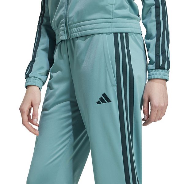 Женские брюки с фирменными тремя полосками Adidas, Powder Teal Ivy — фото 4