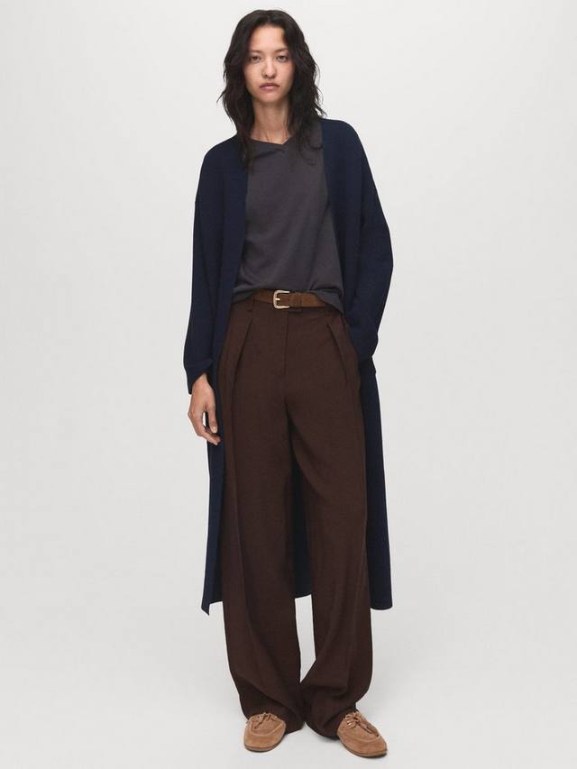 

Пол открытый воротник удлиненный котиган Mango, Navy