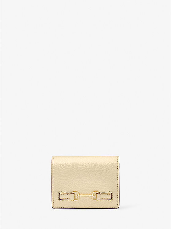 

Маленький кошелек Carson из зернистой металлической кожи Michael Kors, золотой