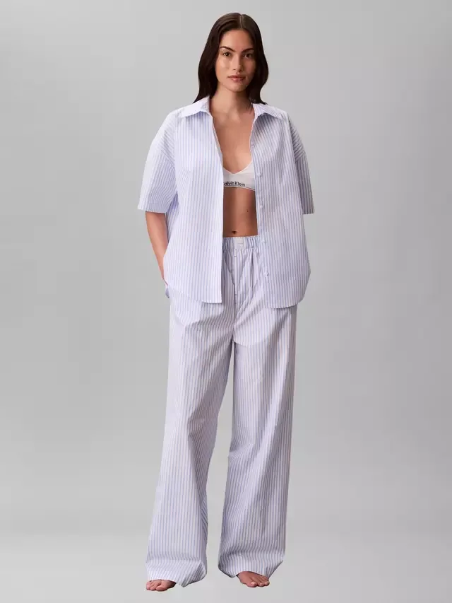 Пижамные штаны из хлопкового поплина Calvin Klein, Sera Blue Descent