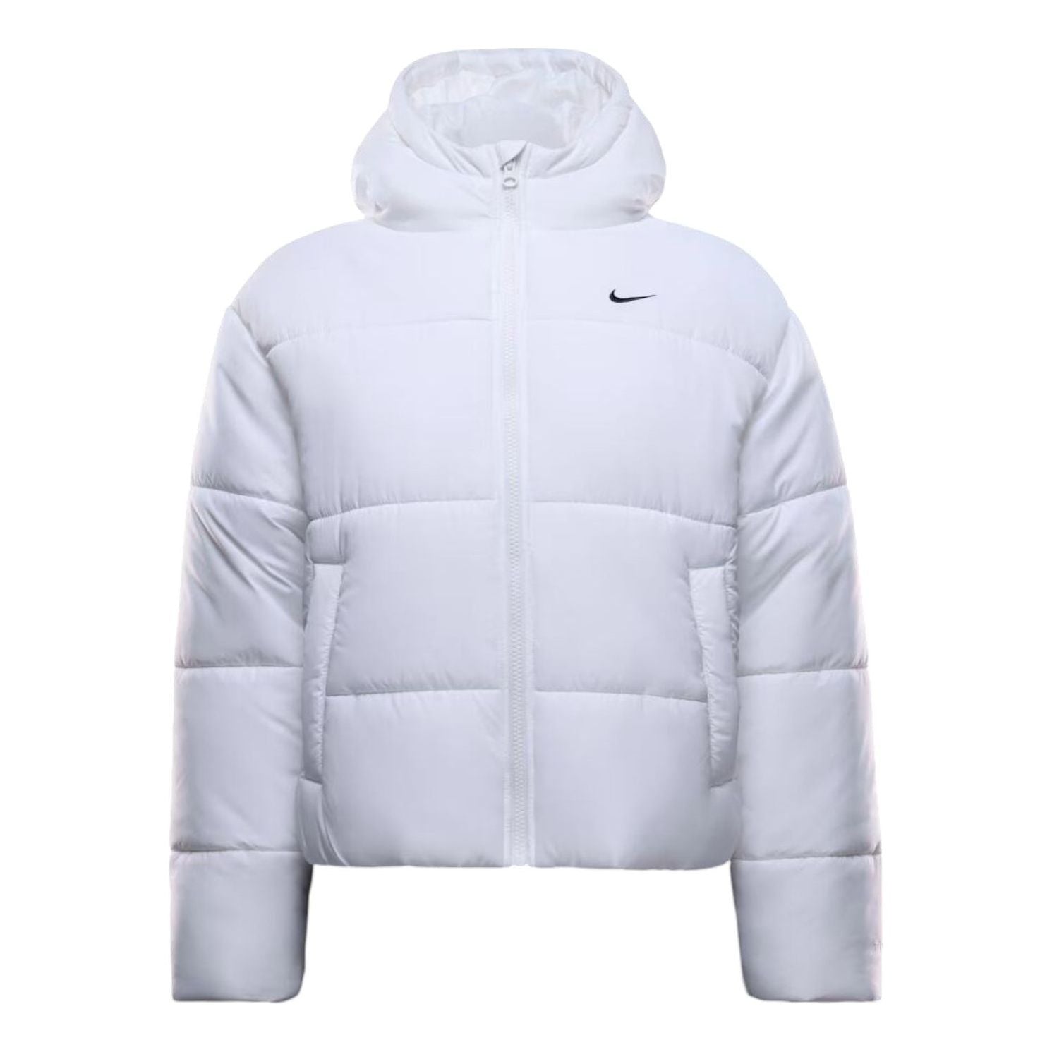 

Куртка (WMNS) Nike Classic Puffer Therma-FIT Loose Hooded Jacket 'White Black'