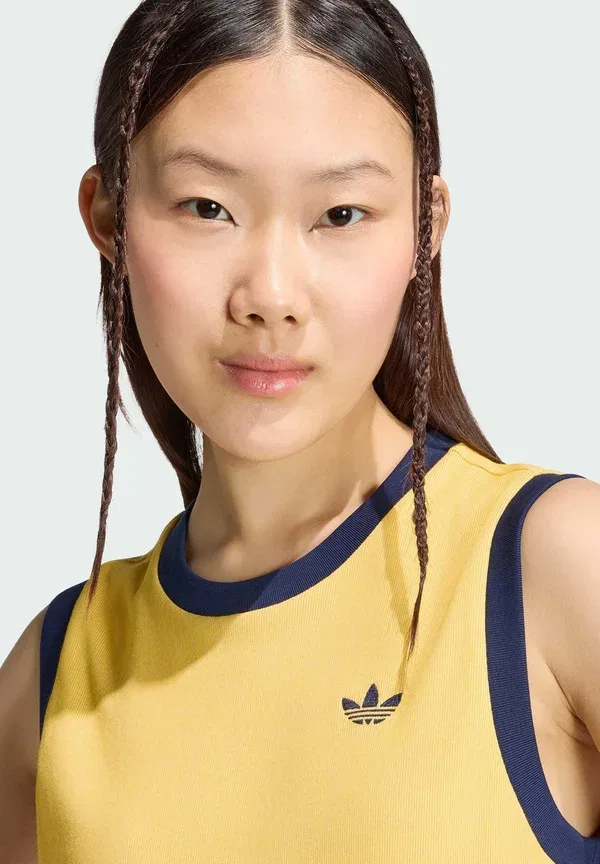 Топ-майка Adidas Originals Heather, тёплая ваниль/ночной индиго — фото 3